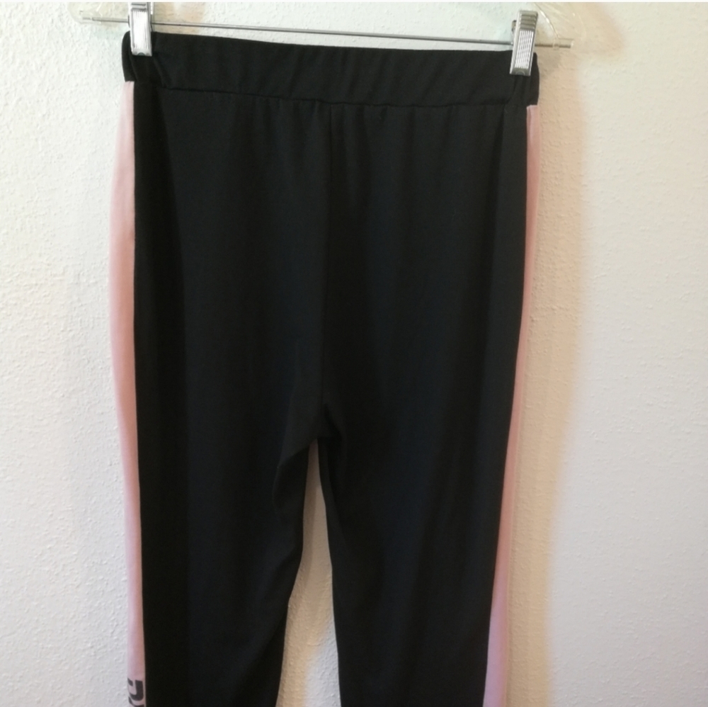 SOLD SHEIN Pink Black Run The World Colorblock Yoga Pants Size M - Picture 8 of 9